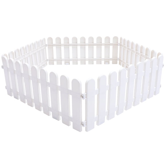 5Pcs Garden Picket Fence Plastic White Edgings Decorative Landscape Path Panels