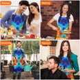 thumbnail image 4 of Colorful Tie Dye Flowe Apron-Garden Aprons for Women with Pockets-Cotton Linen Waterproof Kitchen Cooking Gardening Aprons Adjustable for Kitchen,Cooking,BBQ and Salon 33x27 Inch, 4 of 7