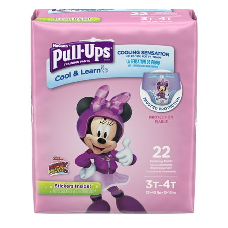 Pull-Ups Girls' Cool & Learn Training Pants, Size 3T/4T, 22 Pants