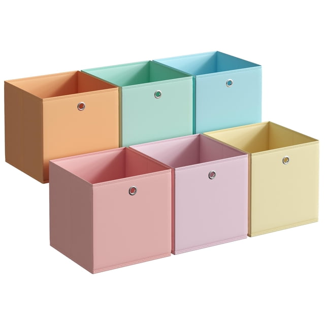 Juego de 6 cubos Storage Cubes SONGMICS, plegables, 33 x 33 cm, arcoíris