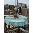 thumbnail image 2 of Outdoor Tablecloth with Umbrella Hole for Patio/Picnic/Party/Camping, Turquoise Farmhouse Waterproof Table Cloth Round Cover Washable, Vintage Teal Wooden (Dia 60"), 2 of 9