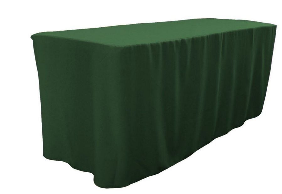 Fitted Polyester Table Cover Trade show Booth DJ Tablecloth Hunter Green 5' ft Fitted Polyester Table Cover Trade show Booth DJ Tablecloth Hunter Green 5' ft