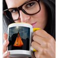 thumbnail image 2 of 3drose, Tipi Tent Alone in the Dark Wilderness Teepee, 15oz Two-tone Yellow Mug, 2 of 6