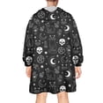 thumbnail image 2 of Wearable Oversized Blanket,Black White Gothic Cat Skull Moon Pattern Wearable Blanket Hoodie for Adults,Cozy Hooded Blankets with Super Pockets,Super Warm Fuzzy Pullover for Women & Men, 2 of 6