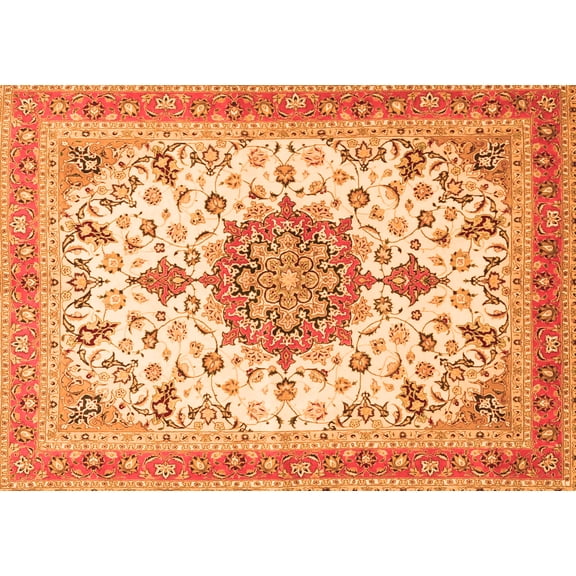 Ahgly Company Indoor Rectangle Persian Orange Traditional Area Rugs, 5' x 7'