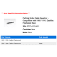 thumbnail image 2 of Parking Brake Cable Equalizer - Compatible with 1985 - 1992 Cadillac Fleetwood Base 1986 1987 1988 1989 1990 1991, 2 of 2