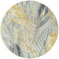 thumbnail image 2 of Unique Loom Outdoor Botanical Collection Area Rug - Winnow (4' 1" Round Gray Ivory Yellow), 2 of 9