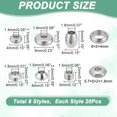 thumbnail image 2 of 160 Pcs Stainless Steel Spacer Beads Kit 8 Styles Barrel Column Ring Disc Shaped Loose Beads Metal Stopper Beads Slide Beads Findings Craft for DIY Bracelet Jewelry Making Silver, 2 of 6