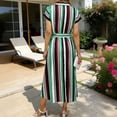 thumbnail image 7 of Women's Plus Size Short Sleeve Dresses Striped Shirt Collar Casual Dress, 7 of 7