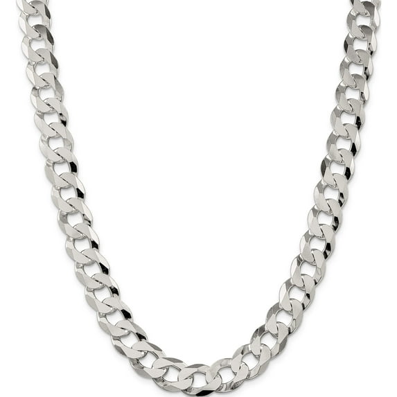 Sterling Silver 13mm Beveled Curb Chain (26 X 13) Made In Italy qfb310-26