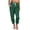 Green, variant on Fesfesfes Women Pant Fashion Solid Color Comfortable Leisure Pocket Nine-Point Pants On Sale