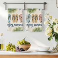 thumbnail image 3 of Summer Slippers Kitchen Towels Set of 4, Tropical Botanical Palm Leaves Rustic Absorbent Dish Towels for Kitchen, Microfiber Hand Towel, Quick Drying Tea Towel for Cleaning Decorative Dishcloths, 3 of 7