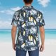 thumbnail image 4 of Fotbe Penguin Arctic Adventure Camisa Hawaiana para Hombre Unisex – Camisa Casual de Verano con Botones de Manga Corta de Algodón y Lino,Small, 4 of 7