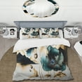 thumbnail image 2 of Designart "Euphoric Poppy Floral in Gold and Blue" Floral Poppy Bedding Covert Set - Poppies Gold Floral Bed Set With 1 Sham, 2 of 6