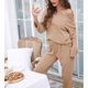 thumbnail image 5 of Conjunto de salón de punto gofre, conjunto de salón de punto gofre, pieza de punto, conjunto de top y pantalón de punto gofre, diseño elevado, 5 of 8