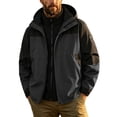 thumbnail image 2 of LYSMORA Men's Color Block Hooded Rain Jacket Full Zip Adjustable Cuff Outdoor Wind Coat for Hiking and Camping, 2 of 8