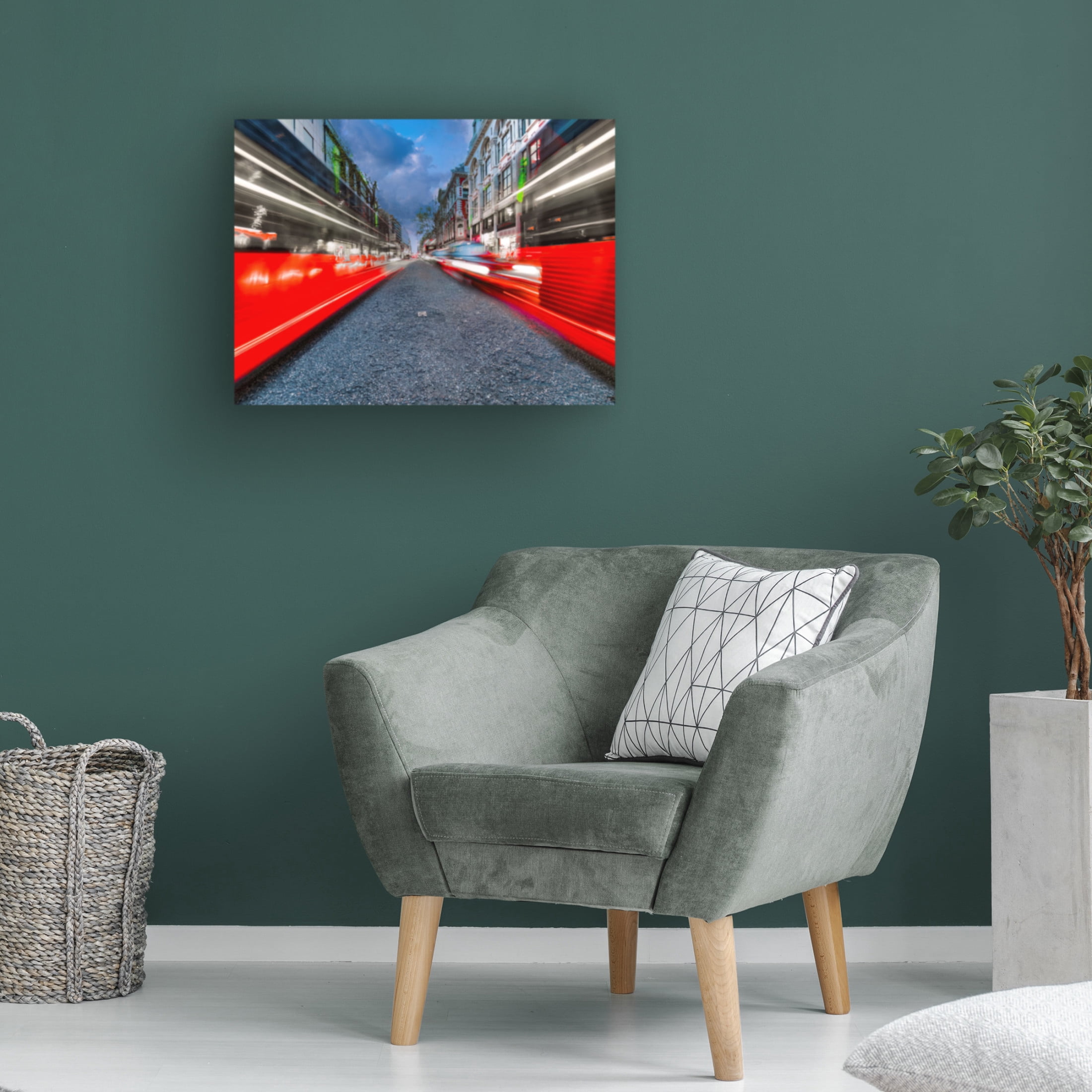 Canvas Wall Art - Mark A Paulda 'Oxford Street Traffic XV' Wall Art for Living Room, Bedroom, or Office Décor by Trademark Fine Art - 47 x 35 Inches
