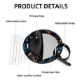 thumbnail image 4 of Starry Set of 2pcs PU Leather Round Suitcase Tags with Privacy Cover and Name ID Tag - Ideal for Travel Luggage, Handbags, Backpacks, School Bags, 4 of 6