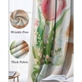 thumbnail image 6 of Easter Bunny Blackout Curtains 45 Inches Long, Kitchen Black Out Window Treatments, Pink Tulip Flowers Spring Leaves Rustic Botanical Thermal Lined Drapes for Small Window with Grommet 42"x45", 6 of 8
