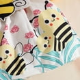 thumbnail image 7 of SonxaHe Infant Girls' Dress Short Sleeve Cartoon Bee Prints Dress Kids Spring Cute Cozy Soft Party Dresses,2-Piece Yellow,Size 12-18 M, 7 of 7