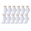 12 Pairs Womens Ankle Socks, No Show Sports Athletic Cotton Socks (Many Colors) (White)