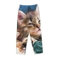 thumbnail image 4 of Disketp Playful Cat Print Women'S Comfy Pajama Pants Casual Drawstring Palazzo Lounge Wide Leg Pants, 4 of 9