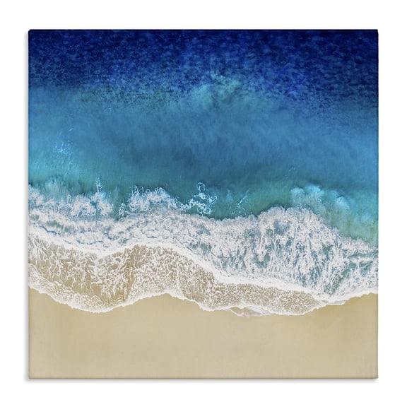 Stupell Industries Contemporary Birds Eye Beach Side Ocean Canvas Art, 17 x 17, by Maggie Olsen