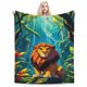 thumbnail image 1 of Manta de franela de dibujos animados del Rey León, suave y acogedora manta de felpa para todas las estaciones para niños y niñas, manta cálida y ligera para sofá cama o sofá de 50 x 40 pulgadas, 1 of 8