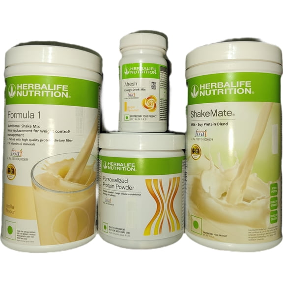 Herblife Nutrition Shake Mix French Vanilla With Protein Powder 200g And Shake Mate & Afresh - Ginger With Free Shipping
