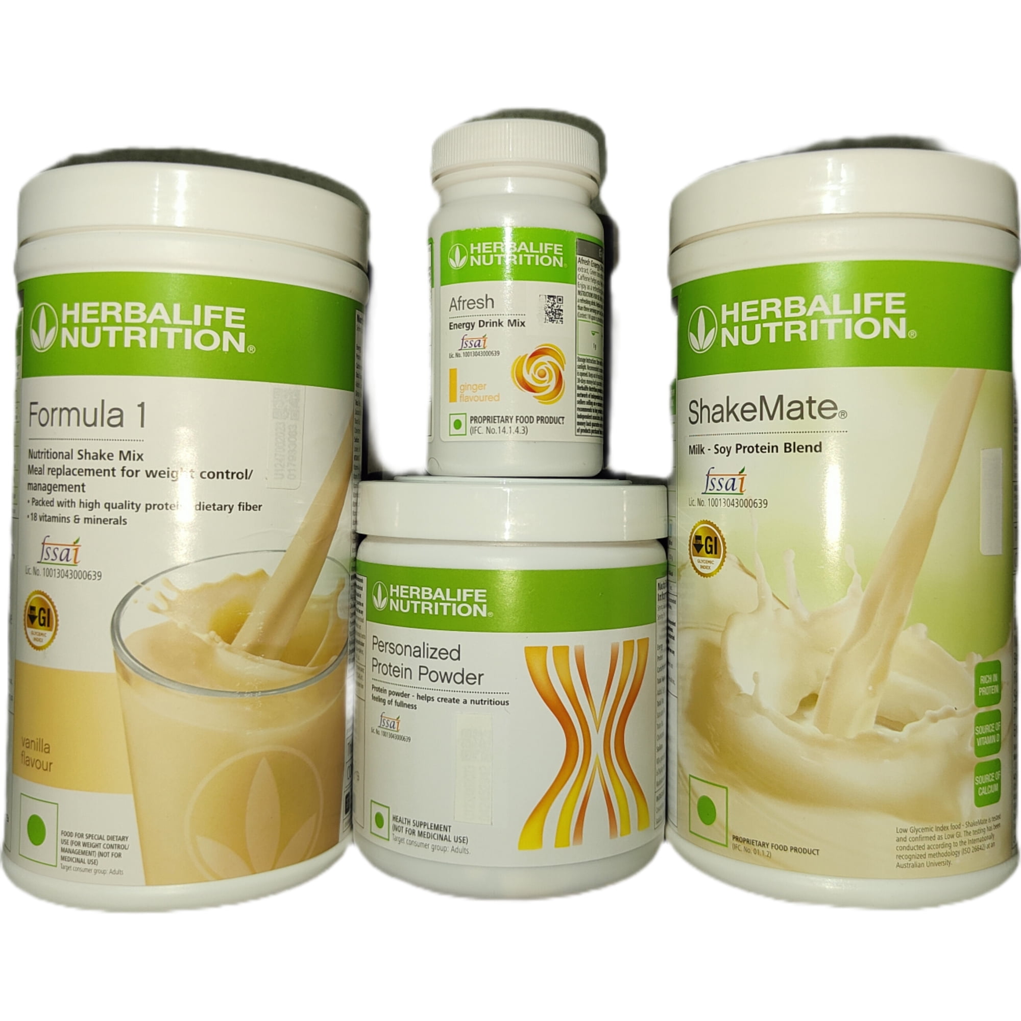 Herblife Nutrition Shake Mix French Vanilla With Protein Powder 200g And Shake Mate & Afresh - Ginger With Free Shipping