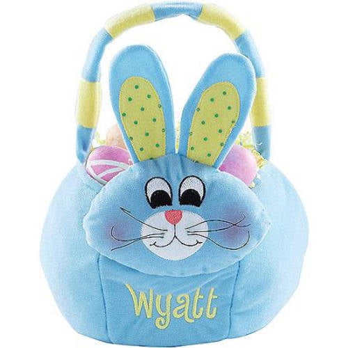 Personalized Plush Easter Basket Blue Bunny Personalized Plush Easter Basket Blue Bunny