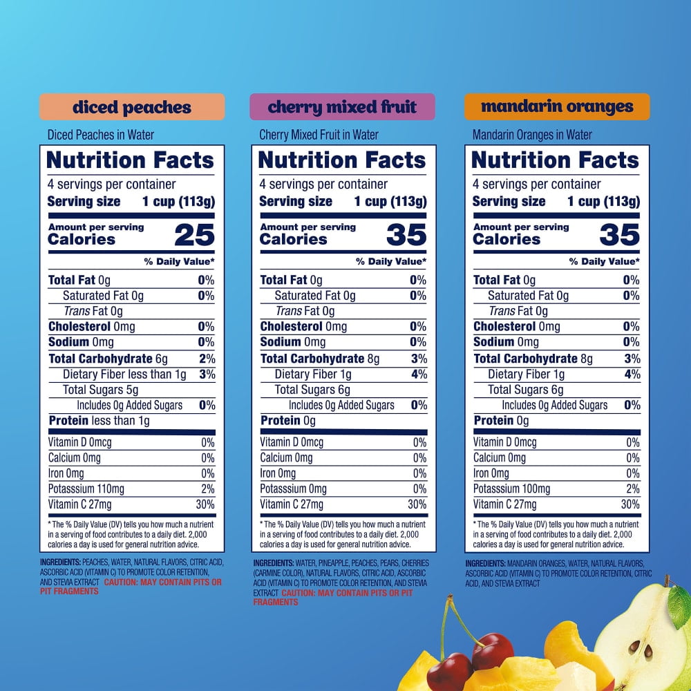 Dole Fruit Bowls Variety Pack With No Sugar Added Cups 12 ct / 4 oz - 5 Pack
