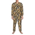 thumbnail image 3 of Cauagu Sunflowers Bee Print Men's Long-Sleeve Pajama Set,Soft Button-Front 2Pjs for Men Long Sleeve Men’s Sleepwear-X-Large, 3 of 7