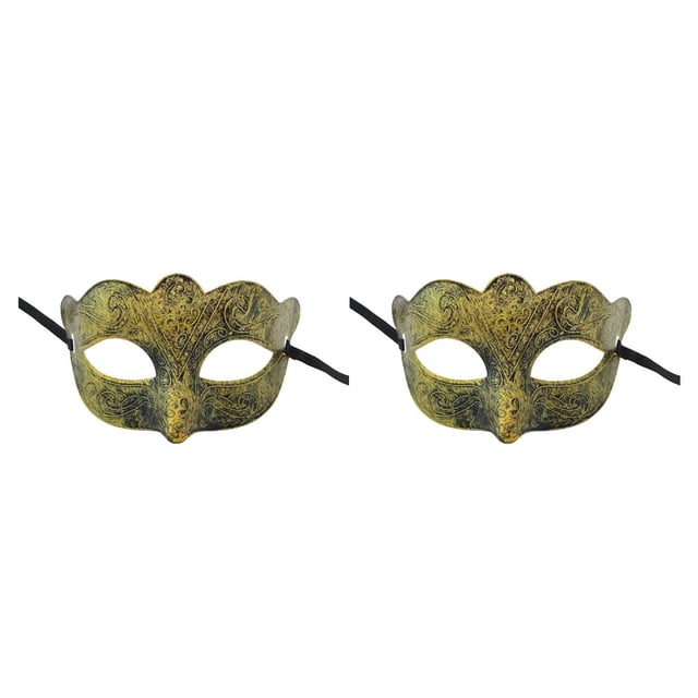 Minnieouse Half Face Eyes Antiguo Horror Prom Traje Accesorios Vestido Fiesta Rendimiento Decoración Regalos Halloween Caballero oro antiguo 2piezas Minnieouse CBP252044