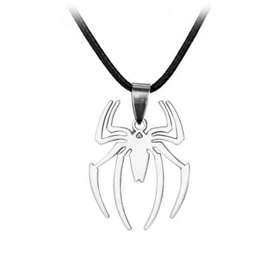 GKNET 45.5CM Hip Hop Retro Large Spider Necklace Pendant Men Women Choker Chain-Silver B