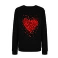 thumbnail image 5 of Women's Red Heart Sweatshirt for Valentines Day Cute Crewneck Long Sleeve Raglan Shirt Pullover Top, 5 of 5