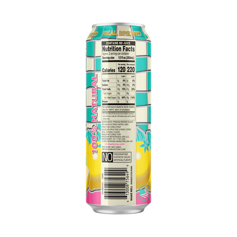 AriZona Lemon Tea, 22 fl oz Big Cans, 24 Pack photo 6