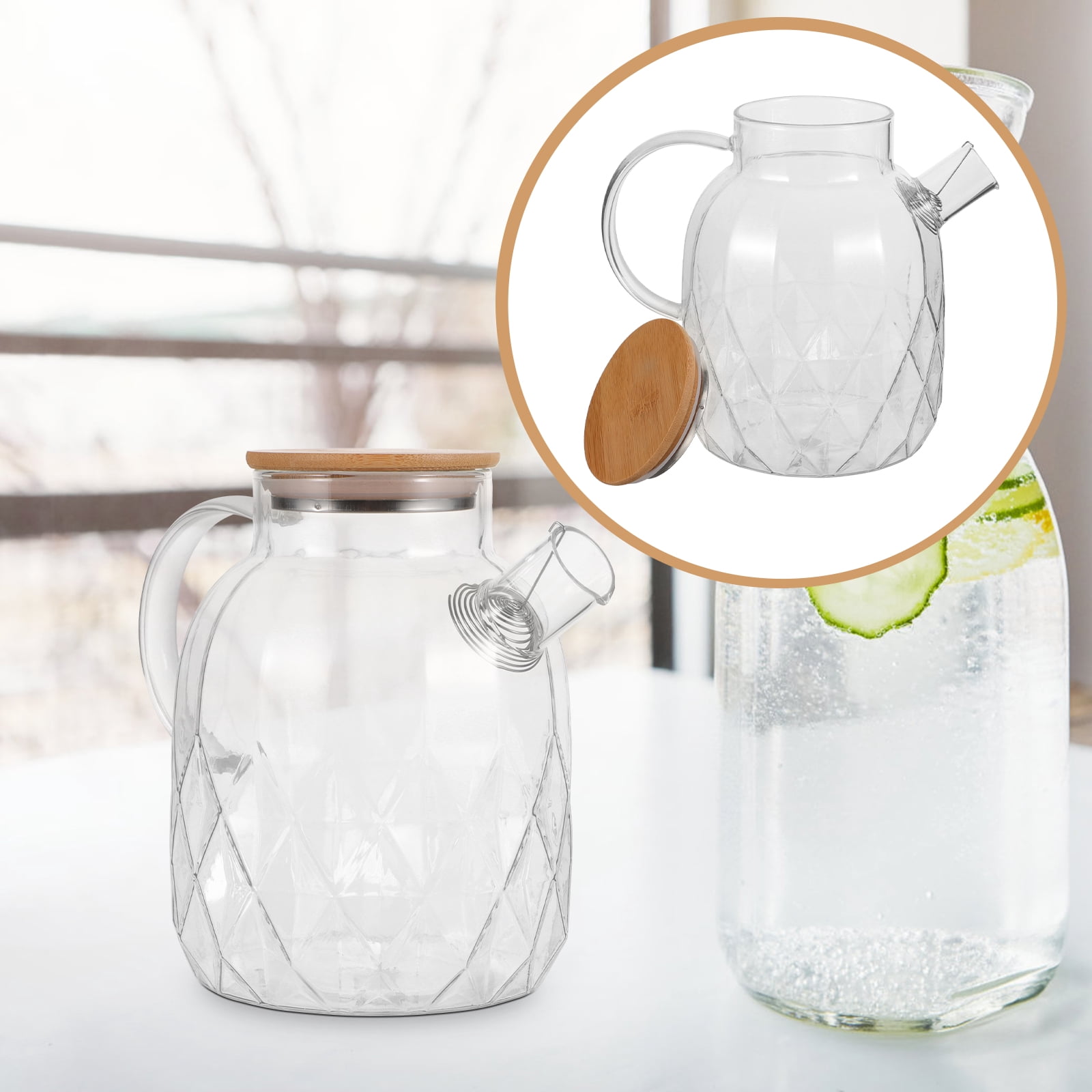 NUOLUX Water Jug Glass Cold Water Jug Household Tea Pitcher Water Carafe Glass Milk Jug Juice Jug