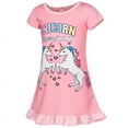 thumbnail image 2 of Jurebecia Nightgowns Unicorn Short Sleeve Sleepwear Nightie Sleepwear Night Sleep Dress Soft Nightgown Princess Pajama Dresses Pink 110 cm 2-3 Years, 2 of 8