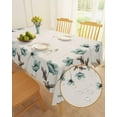 thumbnail image 2 of Elegant Flower Tablecloth Waterproof for Round/Rectangle/Oval/Square Tablecloth 60x84 in - Table Cloth Cover for Fall Baby Shower Christmas Wedding Party,Rustic Vintage Teal Tulip Farmhouse Floral, 2 of 6