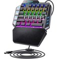 thumbnail image 1 of Gaming Keyboard Rainbow Backlit One-handed Gaming Keyboard Wrist Rest Portable Mini Mechanical Keyboard, Suitable for PC Gamers, 35 Keys, 1 of 9