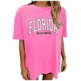 thumbnail image 1 of TSADFHJI Débardeurs d'Entraînement pour Femmes T-Shirt à Manches Courtes Col Rond Imprimé Floral Mode Oversize pour Femmes S, 1 of 4