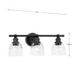 thumbnail image 7 of Ambrose Collection Three-Light Farmhouse Matte Black Clear Glass Bath Vanity Light, 7 of 7