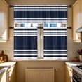 thumbnail image 6 of Boho Stripe Kitchen Curtains and Valance Set Linen Tier Curtains for Cafe Living Room Bathroom Window Treatments Rod Pocket 3 Pieces Set, C, 6 of 7