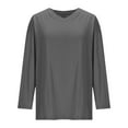 thumbnail image 6 of Kaemgyyd Oversized Tshirts for Women Loose Fit Solid Color Basic Tee Fall Trendy Clothes Casual Long Sleeve V Neck Tops, 6 of 7