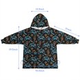 thumbnail image 7 of Multicolor Controllers Games Icons Black Pattern Blanket Hoodies for Kids 6-13YR Oversize Wearable Blanket Hoodies for Boys Girls Teens, 7 of 7