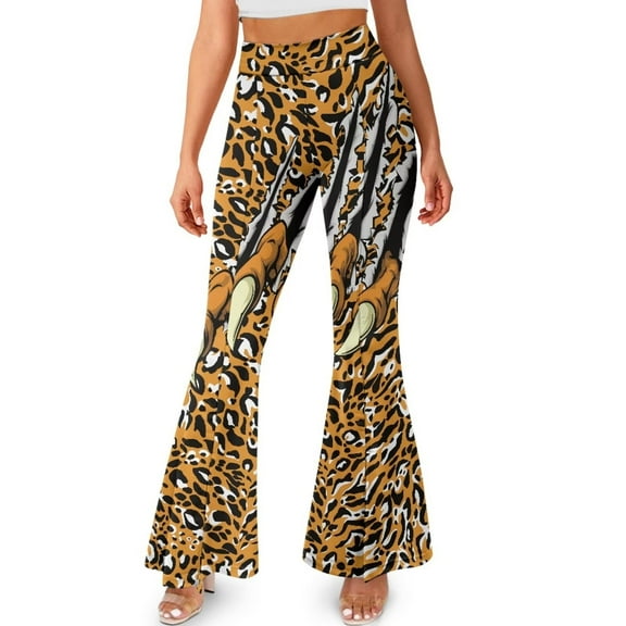 FKELYI Tiger Claw Print Leggings Pants for Women Girls Bootcut Yoga Pants Slim-Fit Flare Leg Pants High-Waisted Yoga Leggings Sweatpants Athleticwear for Running Hiking, XS