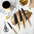 thumbnail image 2 of Hecef 6-Piece Kitchen Knife Set with Olive Wood Block, Sharp Stainless Steel Chef Knife Set, Non-Stick Prof Knives., 2 of 13