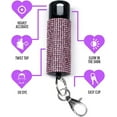 thumbnail image 6 of Pepper Spray Keychain with Safety Twist Top Glow-in-Dark, 16 ft Range, Rhinestone Design, Self Defense by Guard Dog Security, 2 Pack Black/Purple, 6 of 7