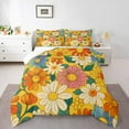 thumbnail image 3 of Homewish Retro Orange Flower Full Size Comforter Sets, Cartoon Groovy Daisy Bedding Comforter Set, Teens Kids Boys Girls Reversible Bedding Sets, Super Cozy Room Decor, 3-Piece, 3 of 8